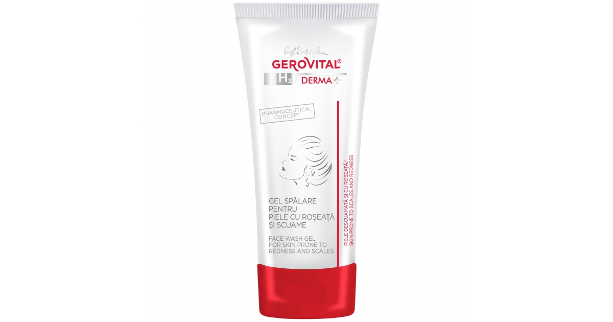 Gerovital H3 Derma+ Face Wash Gel for Skin Prone to Redness and Scales
